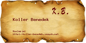Koller Benedek névjegykártya