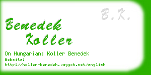 benedek koller business card